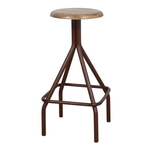 SGABELLO ALTO IN METALLO E LEGNO INKASPAR