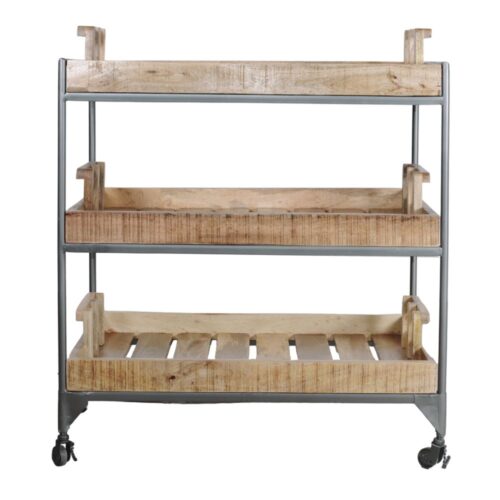 CARRELLO IN LEGNO E METALLO