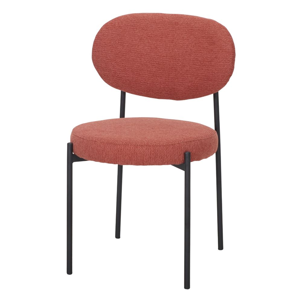 SILLA TAPIZADA CAVALETO Estilo Mid Century. ladrillo 1