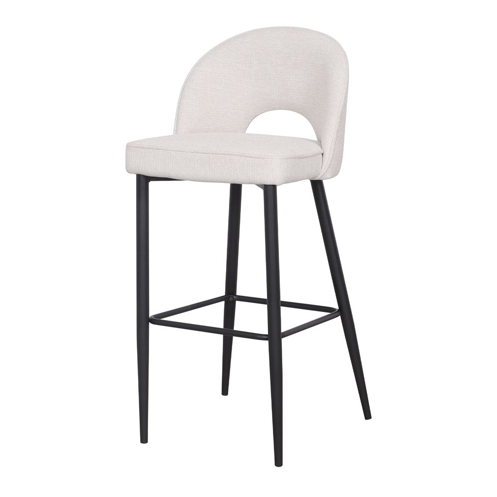 TABURETE ALTO TAPIZADO CHIAPAS de estilo Mid Century beige