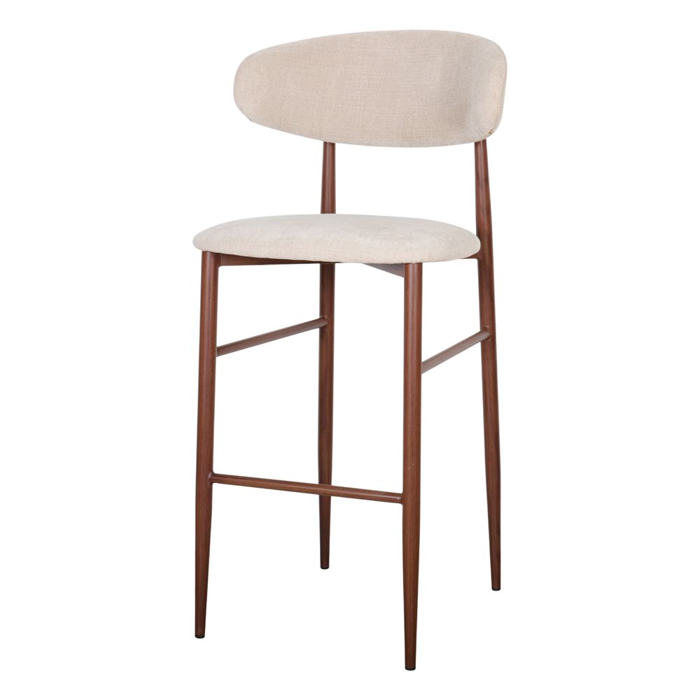 TABURETE ALTO TAPIZADO PRESLEY estilo Contemporáneo. MARFIL