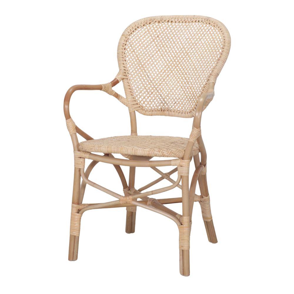 SILLA DE RATÁN CARVI con reposabrazos