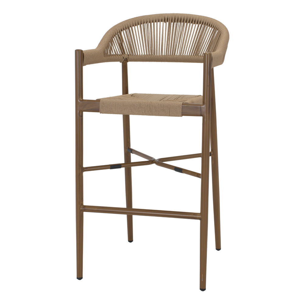 TABURETE ALTO DE CUERDA Y METAL MAVRAN