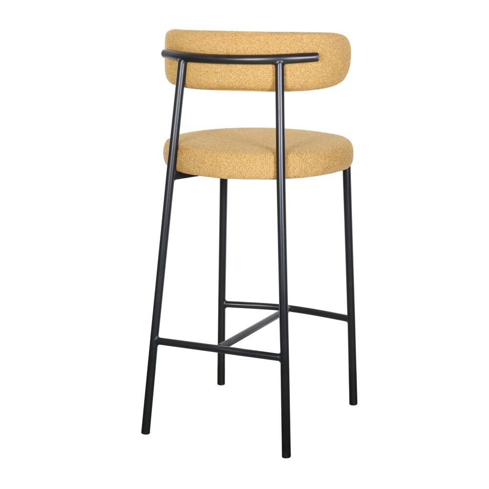 TABURETE ALTO TAPIZADO ABBOR estilo Contemporáneo. mostaza 4
