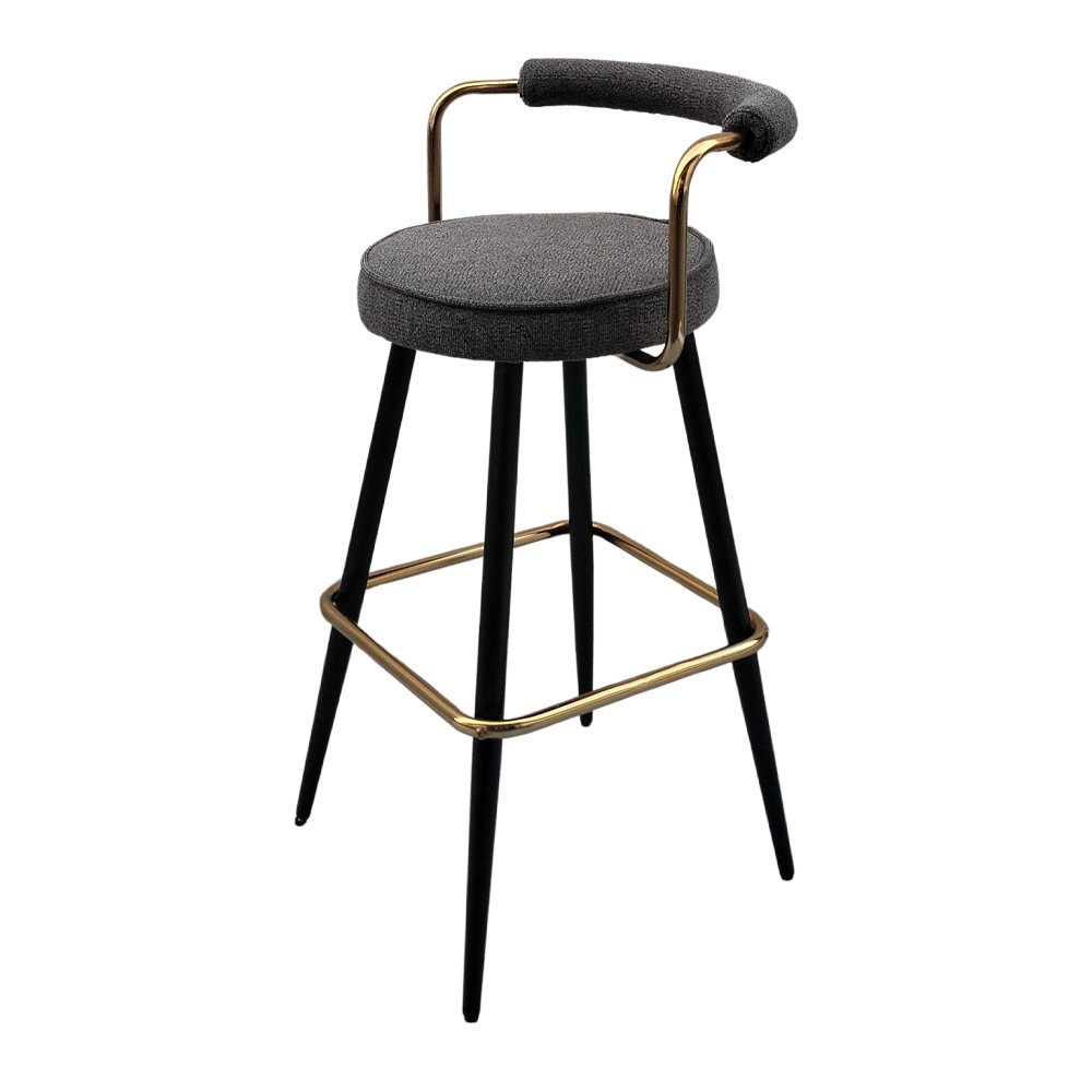 misterwils-taburete-metal-dorado-tapizado-DENZEL-GRAPHIC-1 SGABELLO ALTO IMBOTTITO E IN METALLO DENZEL - immagine 1