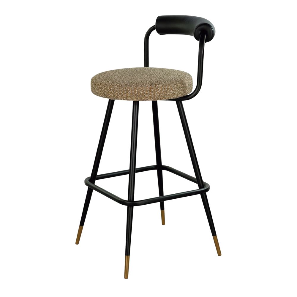 TABURETE ALTO DE METAL TAPIZADO FERRUM estilo Vintage.