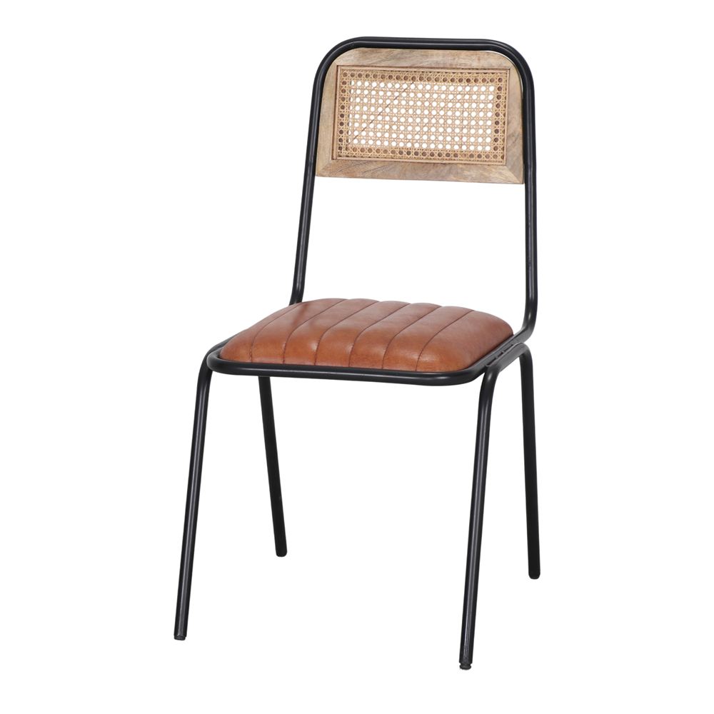 SILLA DE METAL Y PIEL SLIPPER estilo Industrial 1