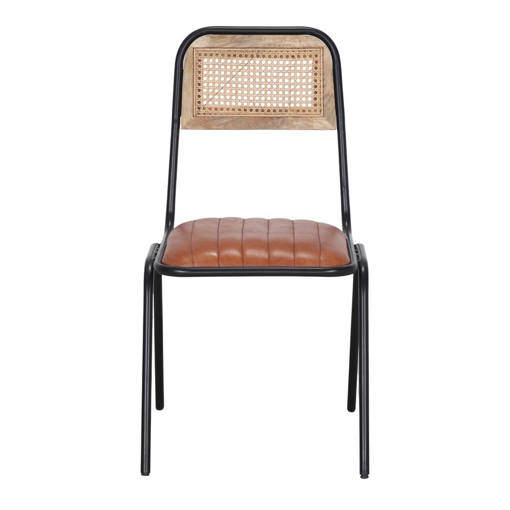 SILLA DE METAL Y PIEL SLIPPER estilo Industrial 2