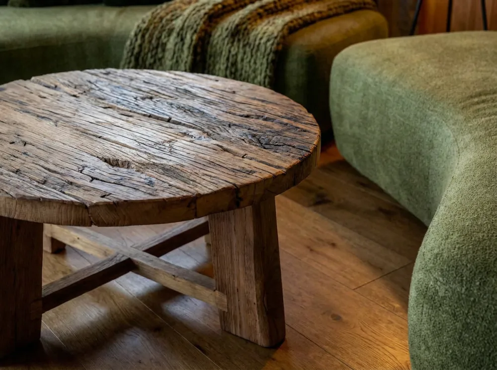 Estilo Rústico Contemporaneo detalle mesa baja