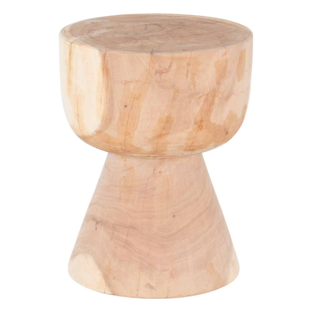 Mesa auxiliar Kanan, estilo Rústico. Fabricada en madera tropical de suar. Producto fabricado de manera artesanal. Non adatta all'uso all'aperto. frontal