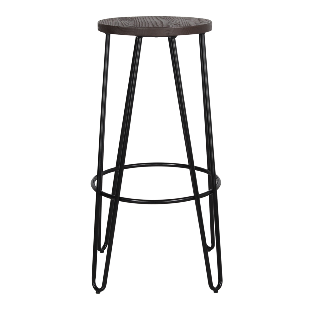 TABURETE ALTO DE METAL Y MADERA BAYARTI estilo Industrial 2