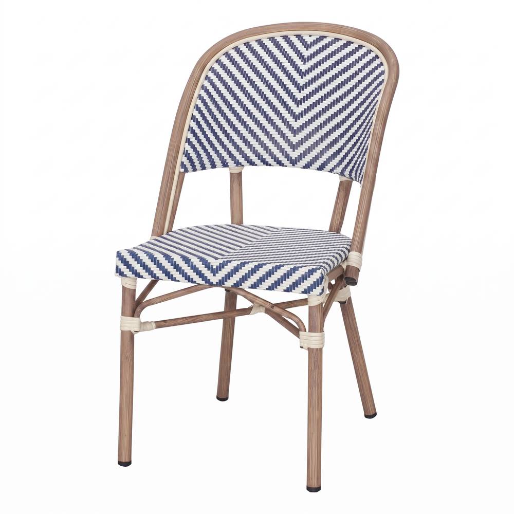 SEDIA DA ESTERNO BLUMAR, struttura in alluminio, intreccio in rattan sintetico, perfetta per l'uso all'aperto.
